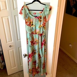 Express Floral high-low dress size L